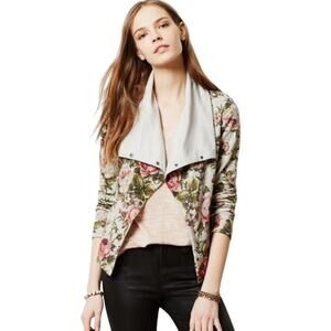 Saturday Sunday Anthropologie Knit Florascape Moto Jacket Small